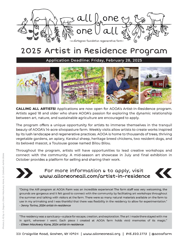 2025 Artist in Residence Program